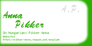 anna pikker business card